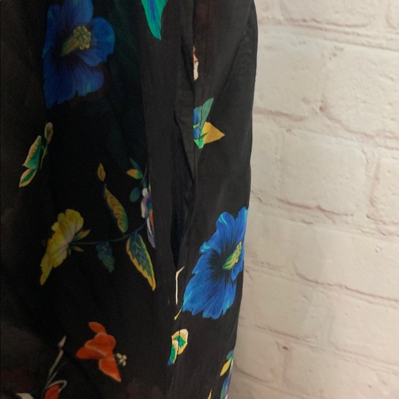 NWOT Johnny Was Black Floral Evening Palace Silk Blend Kaftan Caftan Size L XL - Picture 6 of 11